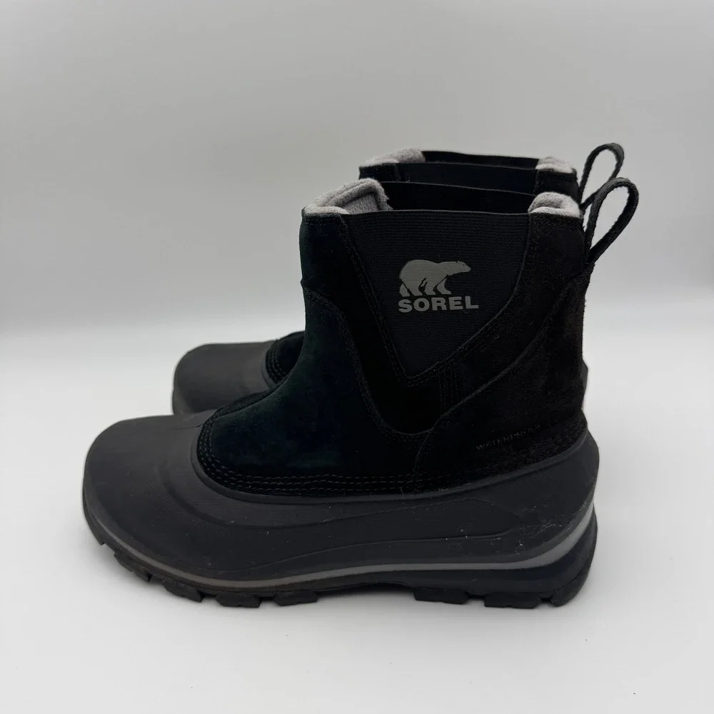 Sorel Buxton Pull On Black Waterproof Insulated Winter Boots NM2738-010 Mens 10